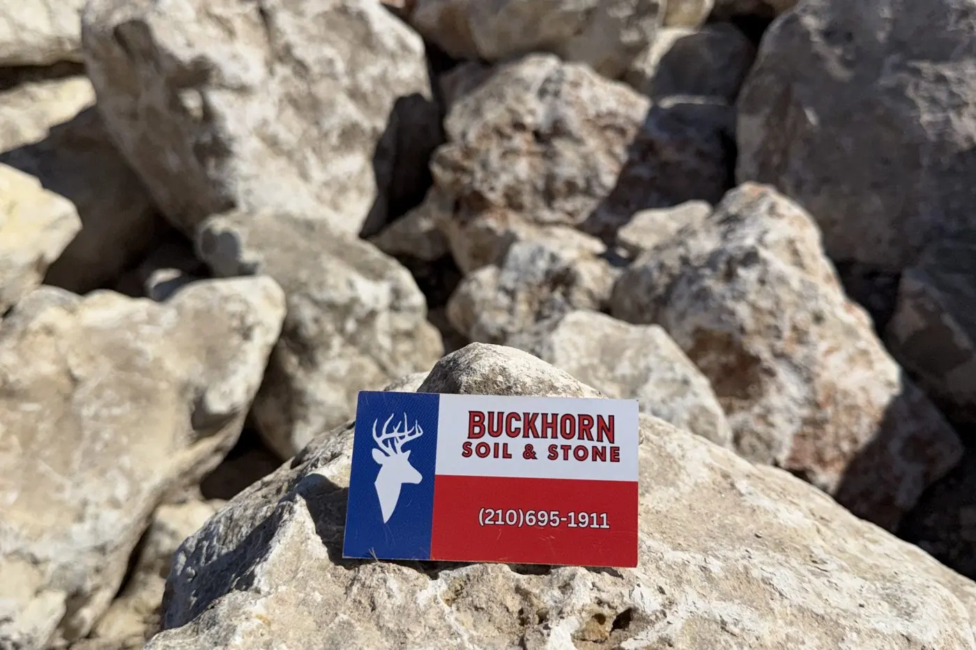 Limestone boulders in the Buckhorn yard