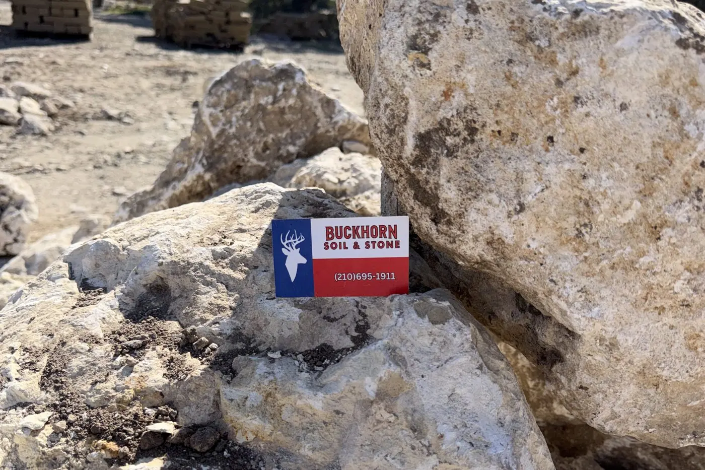 White and tobacco limestone boulders