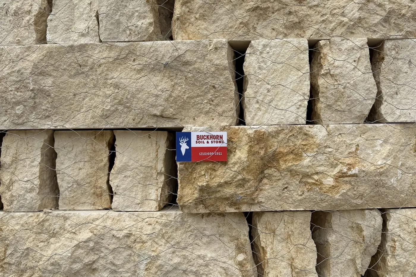 Pallet of Austin Brown limestone chop block