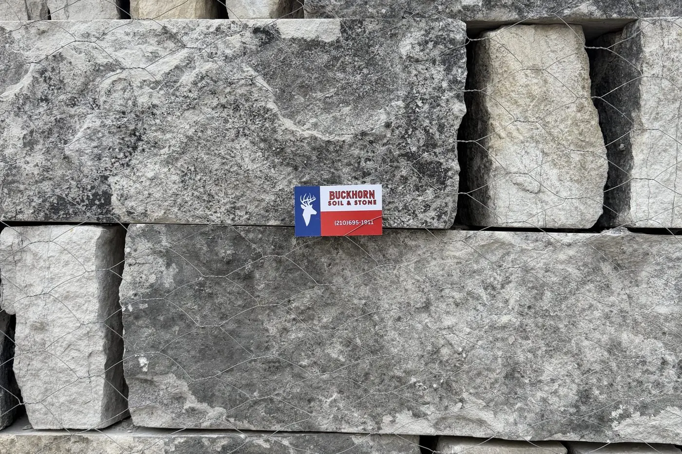 Pallet of Blue Marble limestone chop block