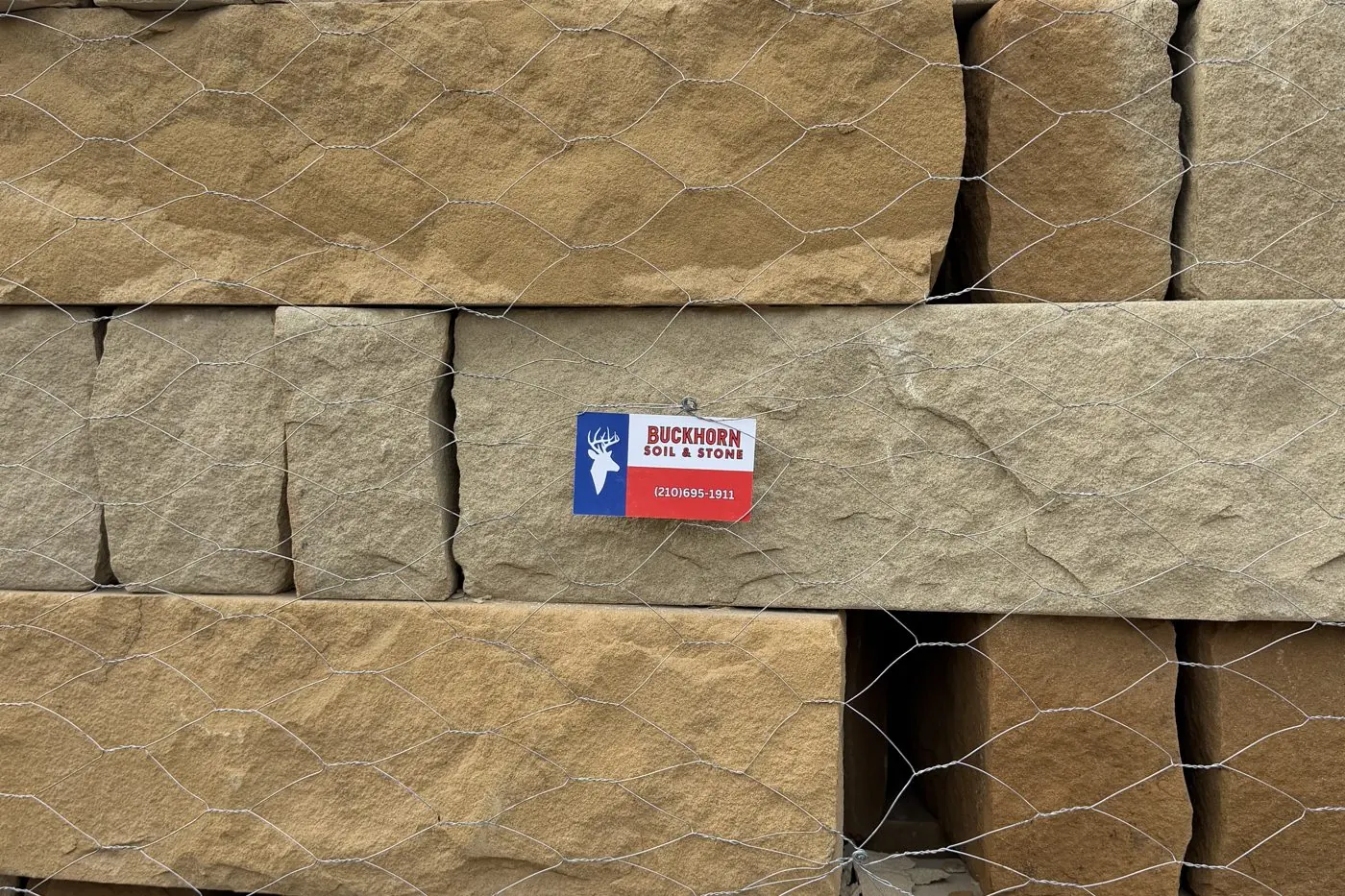 Pallet of San Saba sandstone chop block