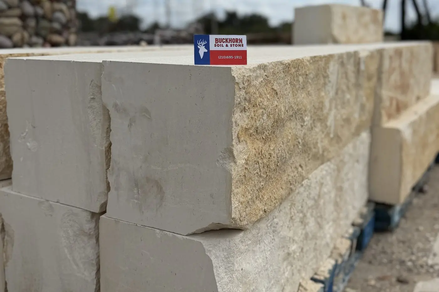 1 by 1 by 4 foot limestone quarry blocks