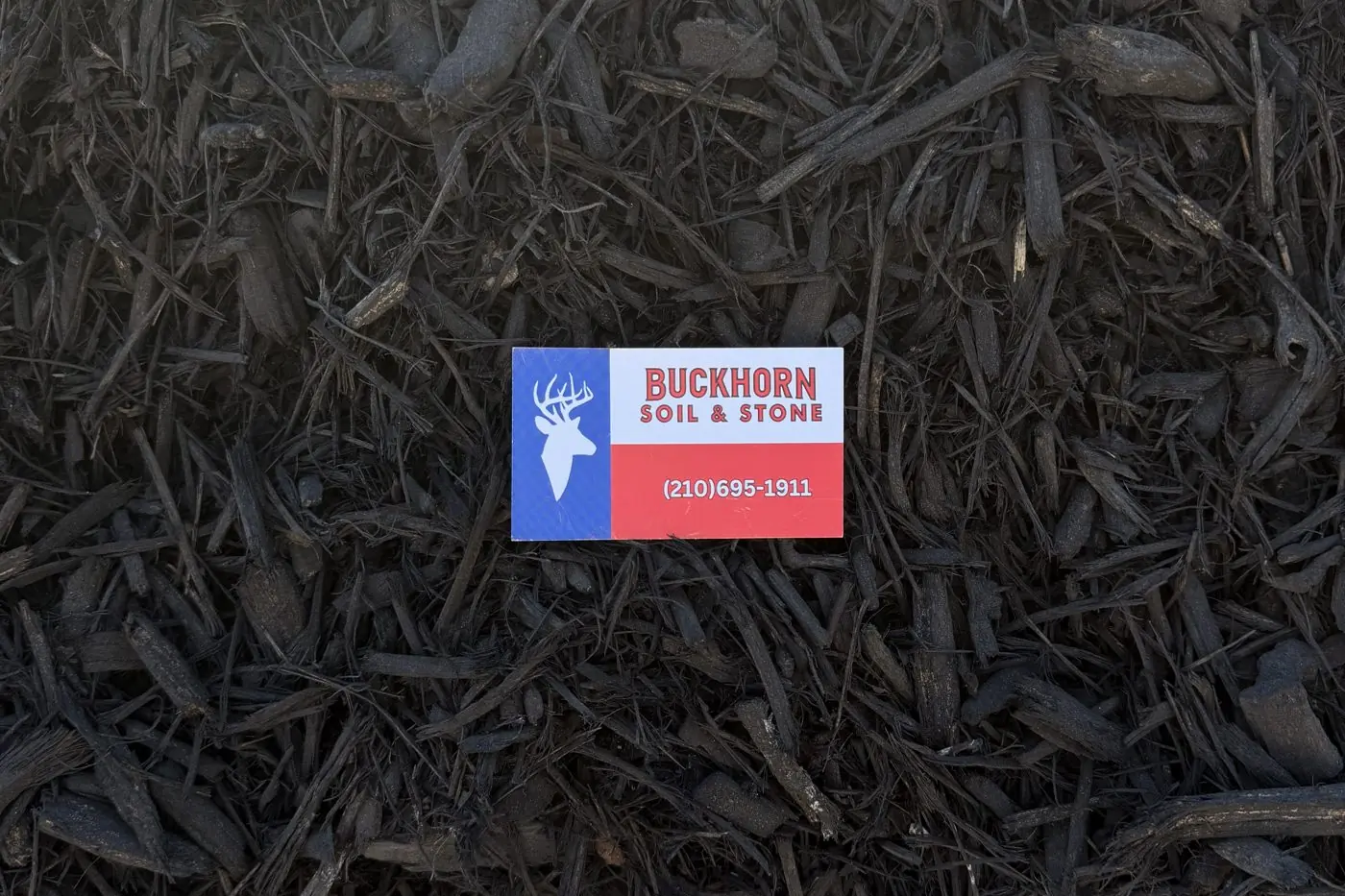 Dyed black mulch in the Buckhorn yard