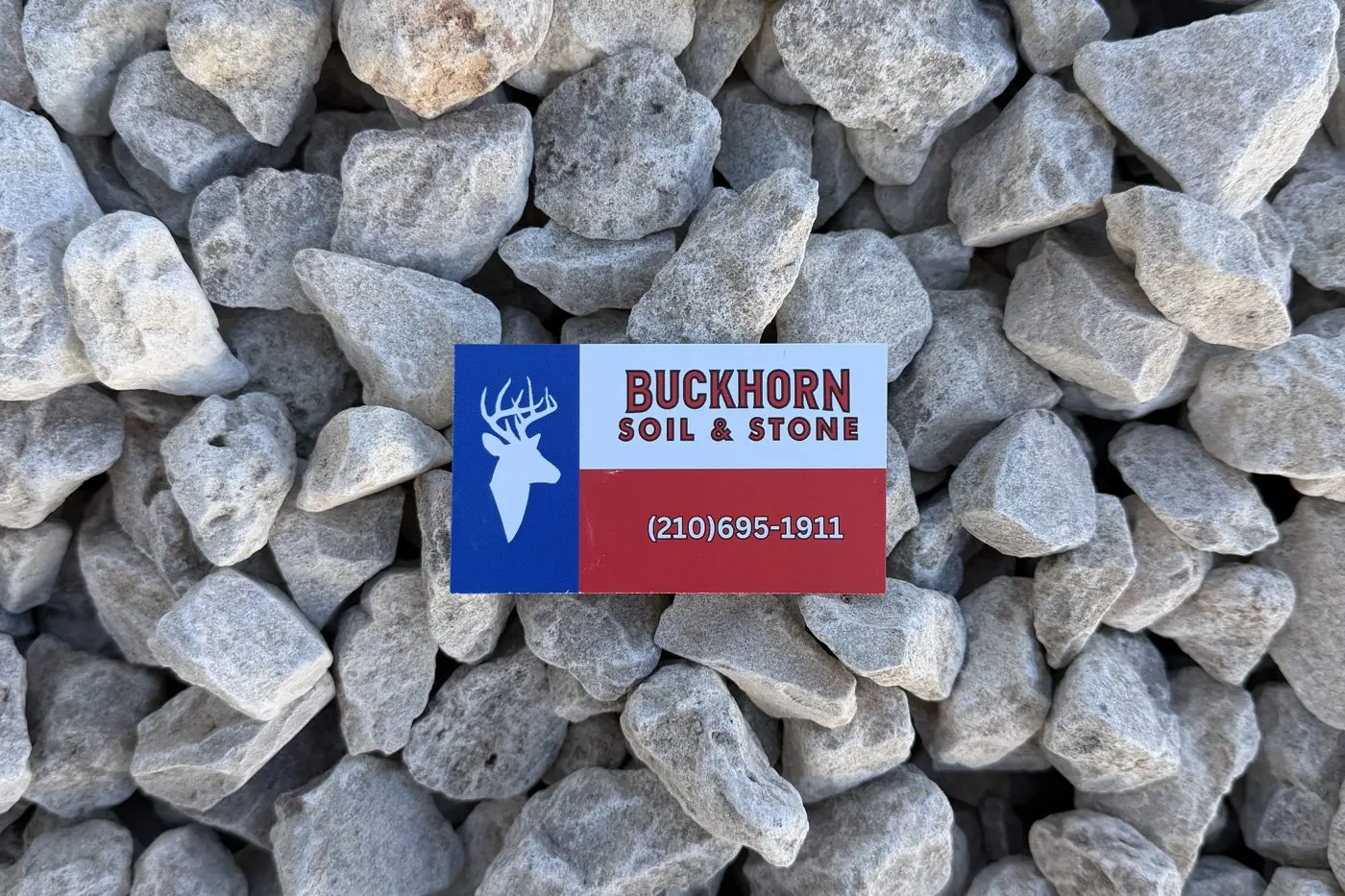 1.5-inch crushed limestone in the Buckhorn yard
