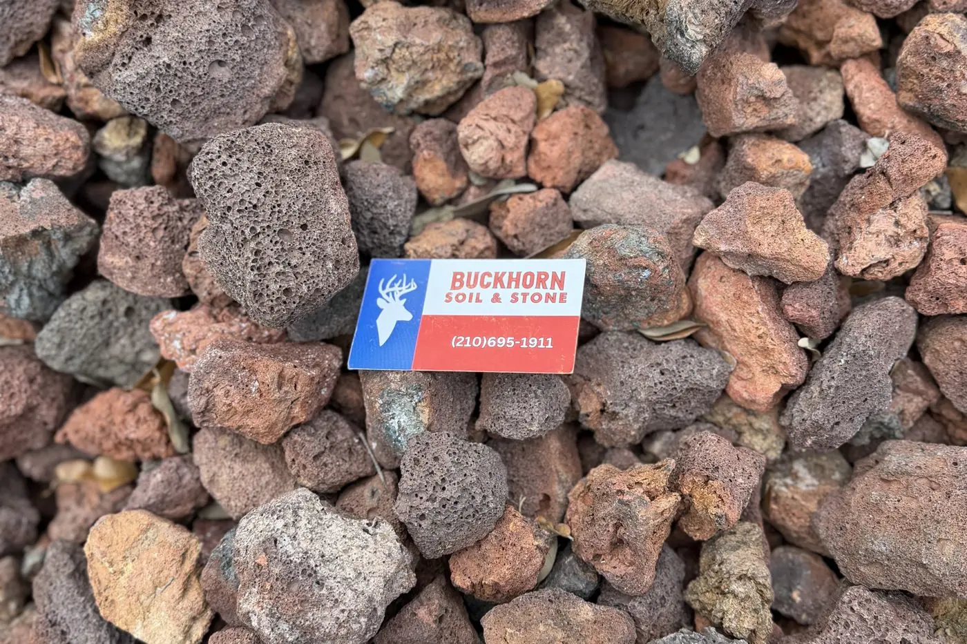 Red lava rock